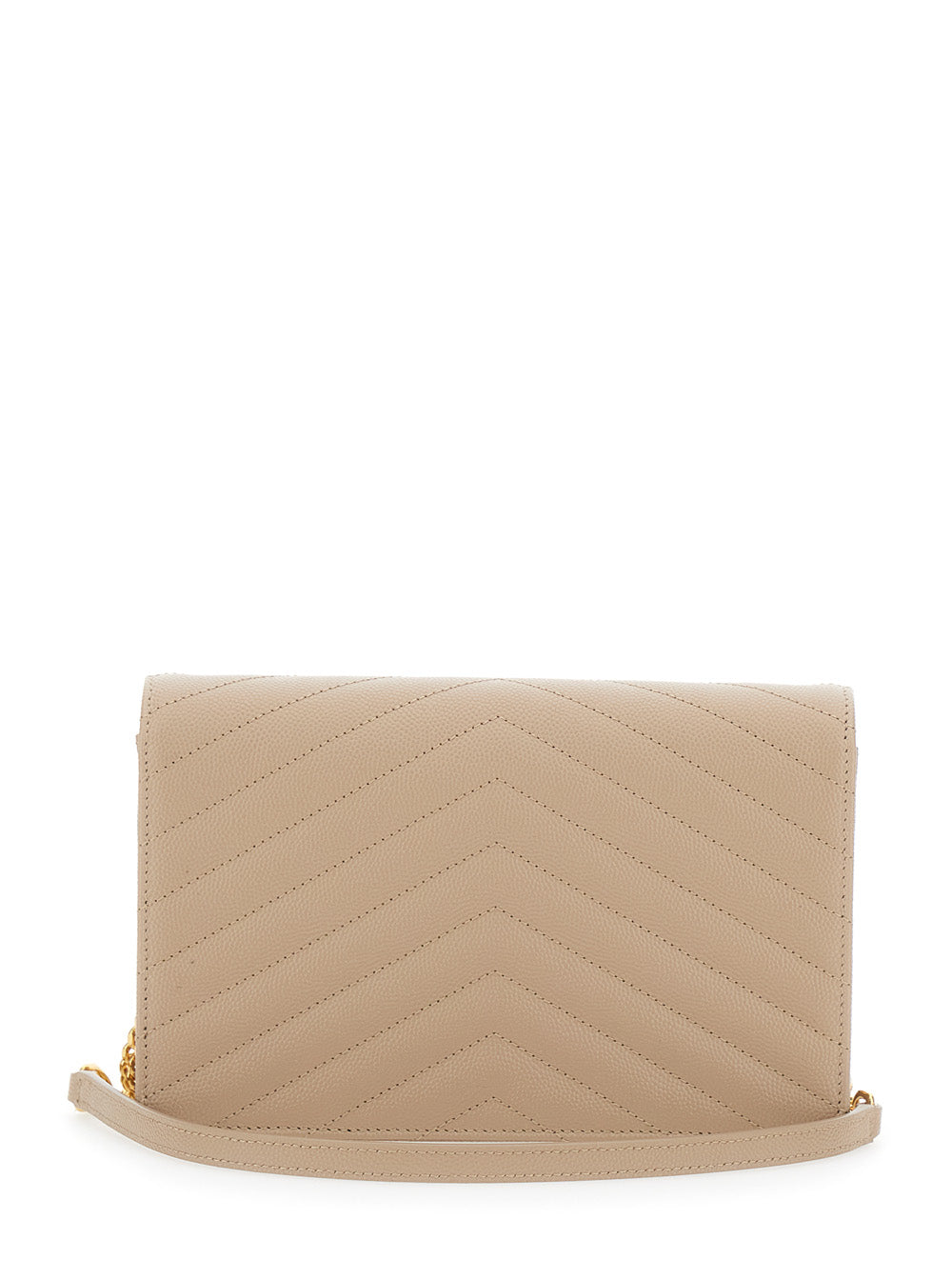 Crossbody Bag Louise With Cassandre Plaque On The Front Beige Leather For Women Calf