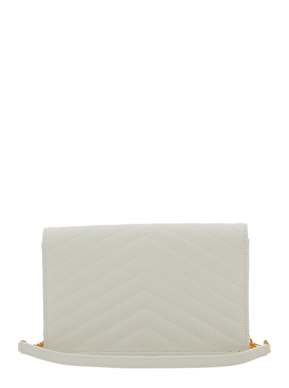 Crossbody Bag Louise With Cassandre Plaque On The Front White Leather For Women Calf