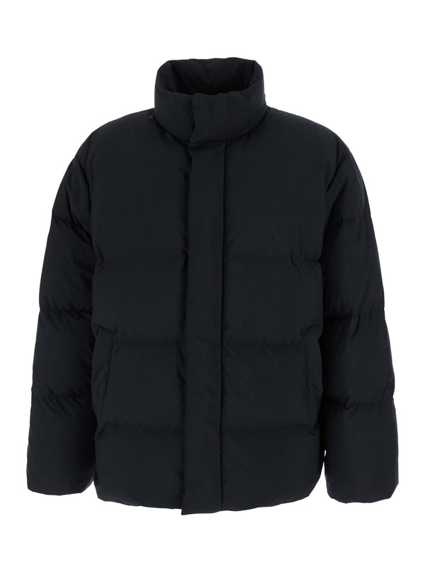 Down Jacket Black Recycled Polyester Padded &
