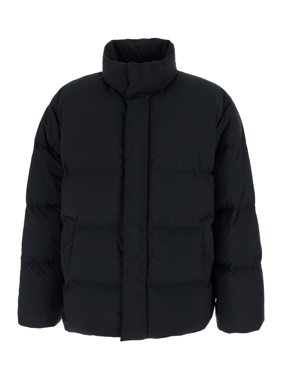 Down Jacket Black Recycled Polyester Padded &