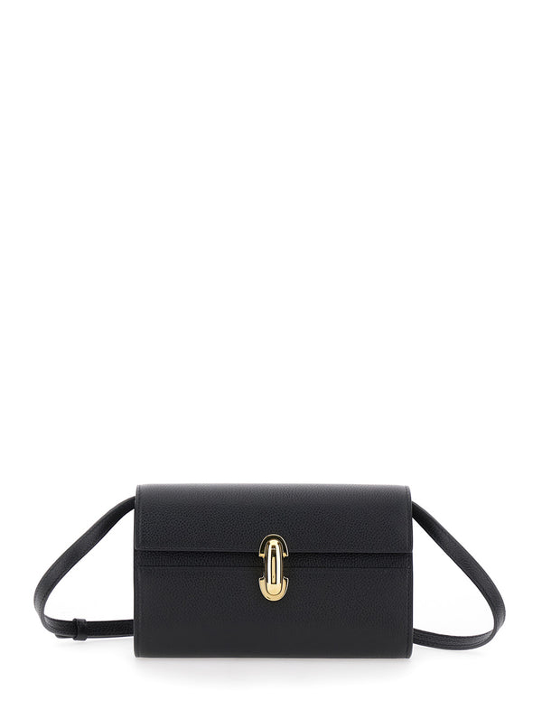 Shoulder Bag Symmetry Grained Black Leather Calf