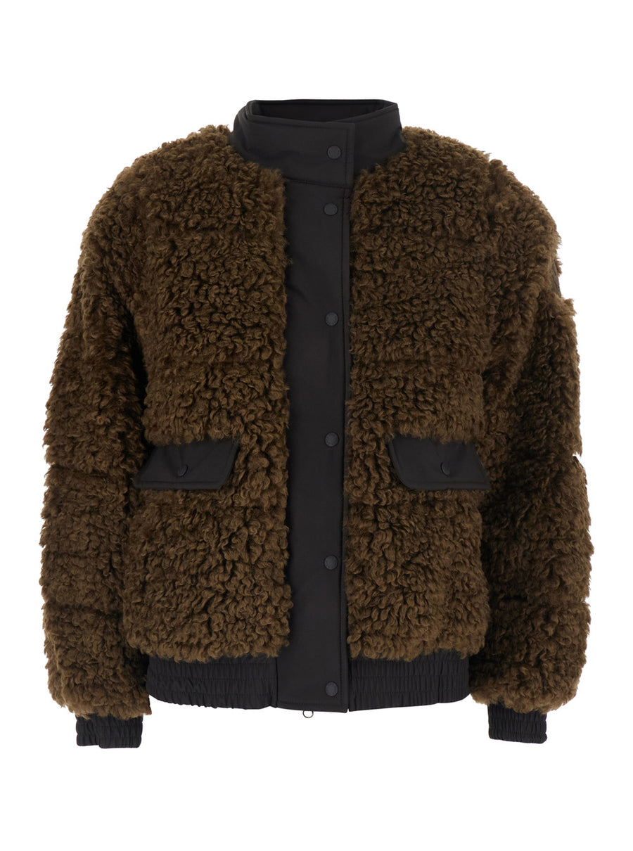 Down Jacket Valery Curly Brown Polyester Puffer