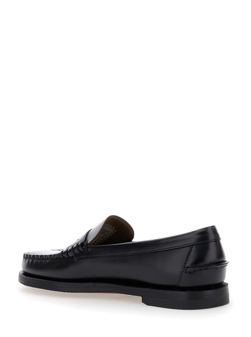 Loafers Classic Dan Woman Black With Rounded Toe Leather