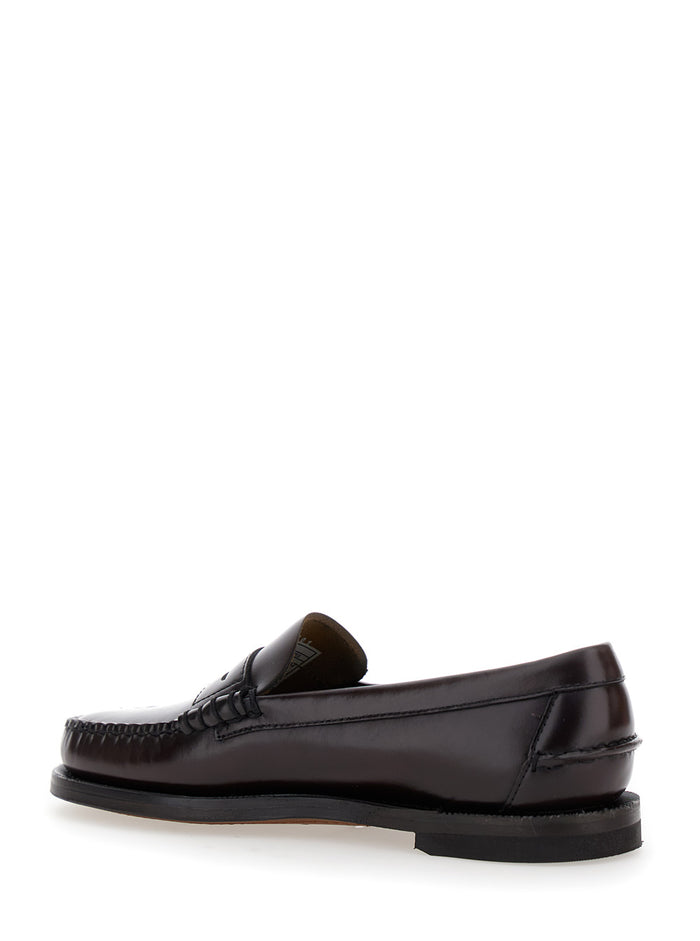 Loafers Dan Bordeaux With Round Toe Leather For Women