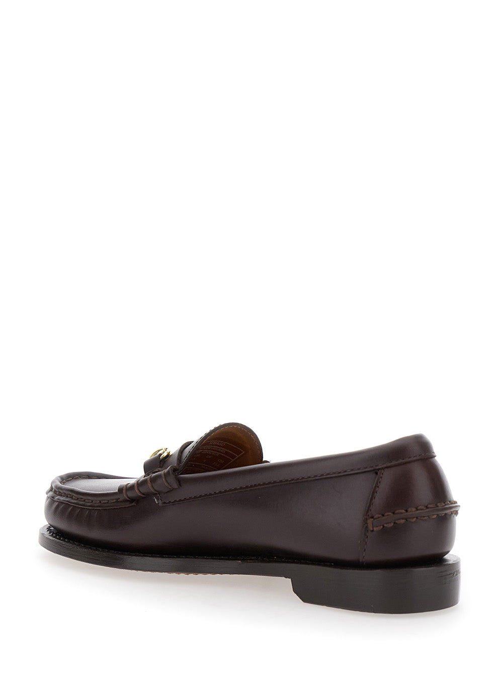 Loafers With Horsebit On The Front Bordeaux Leather For Women Brown