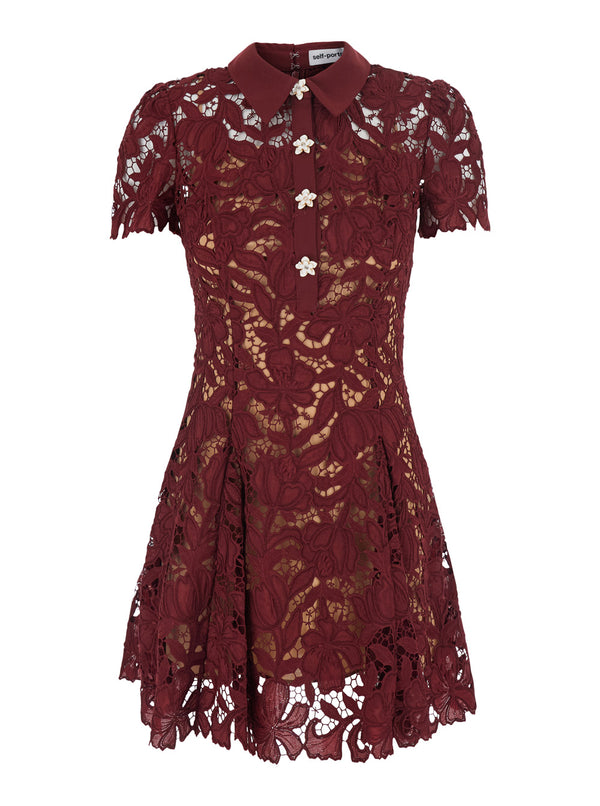Mini Dress Burgundy Tech Fabric