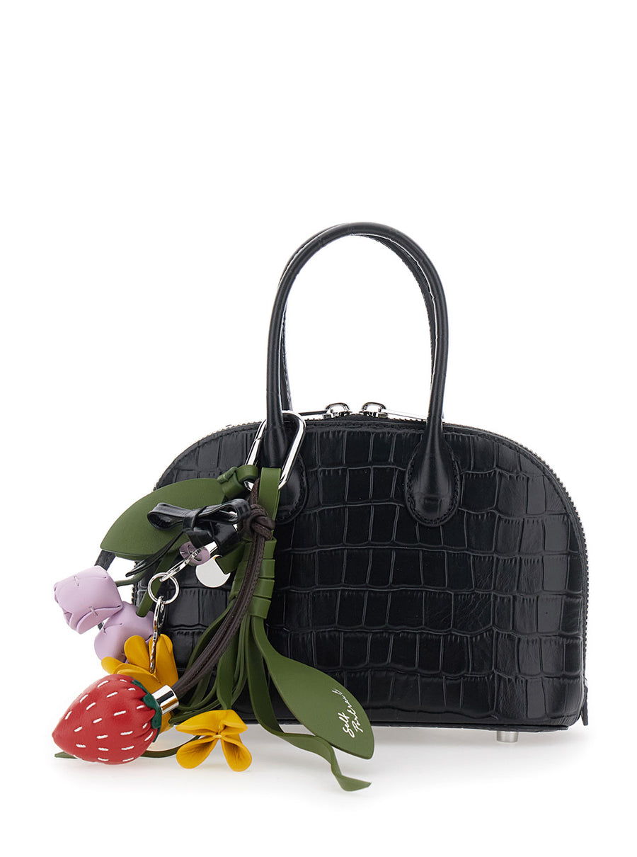 Mini Bag Toast Black Croc-Effect Leather Cow