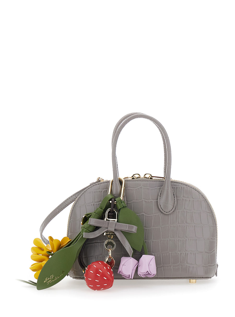 Mini Bag Croc Leather Toast Grey Cow