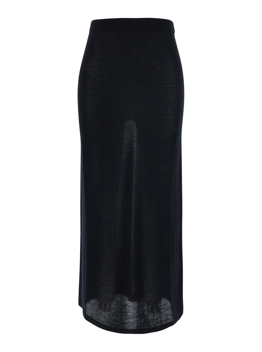 Knit Skirt Angie Black Virgin Wool