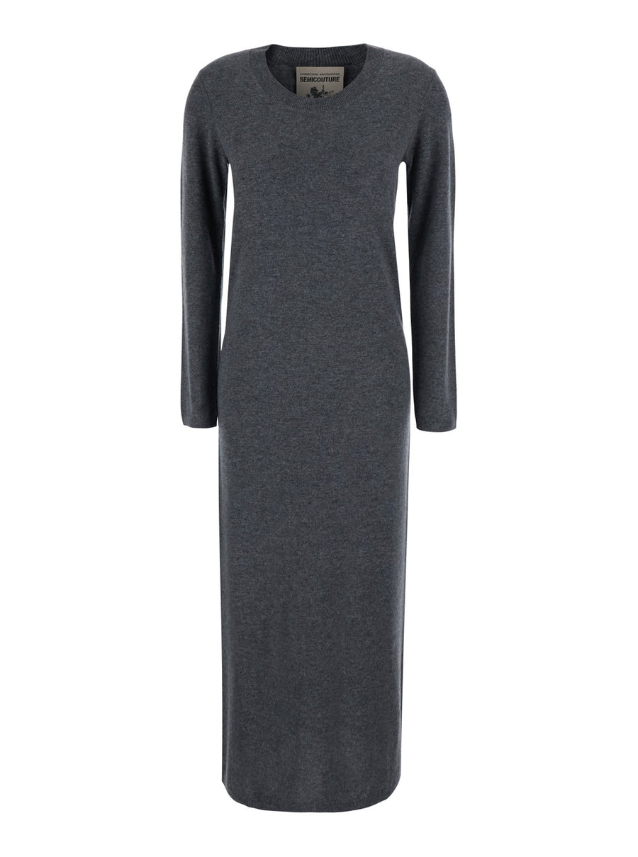 Long Knit Dress Brenda Grey Wool