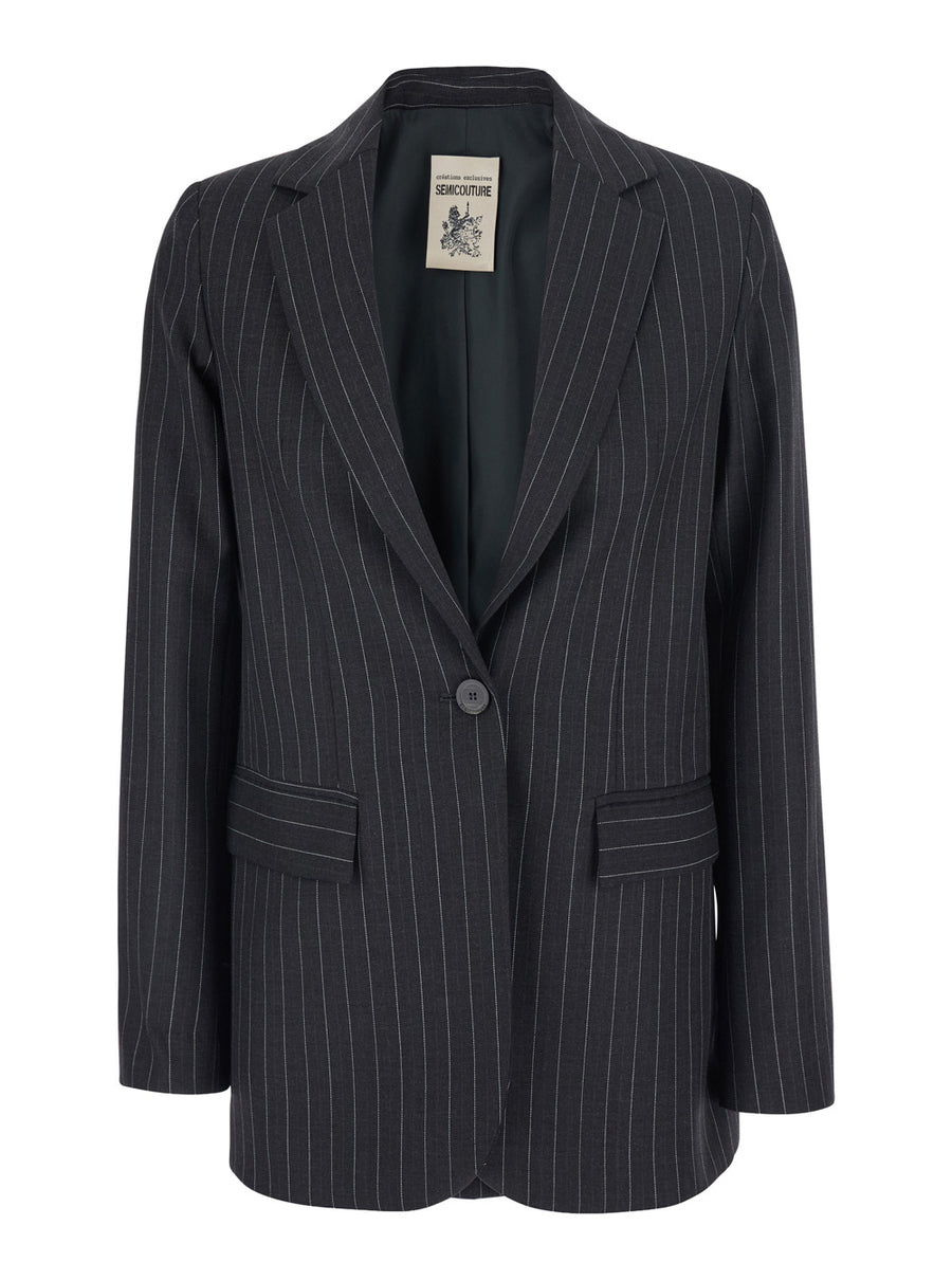 Jacket Carmen Grey Wool-Blend Blazers