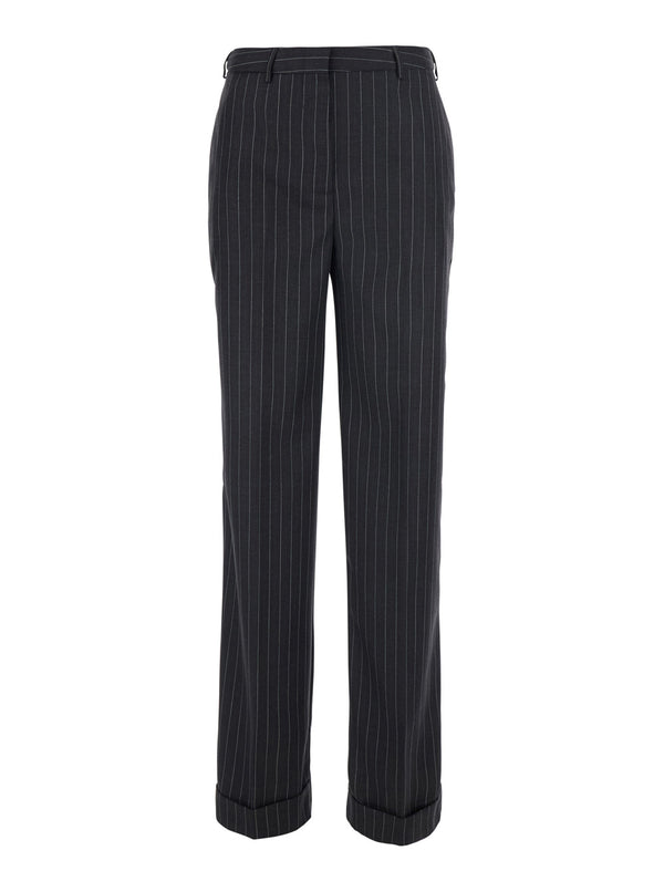 Pants Lola Grey Wool-Blend Trousers