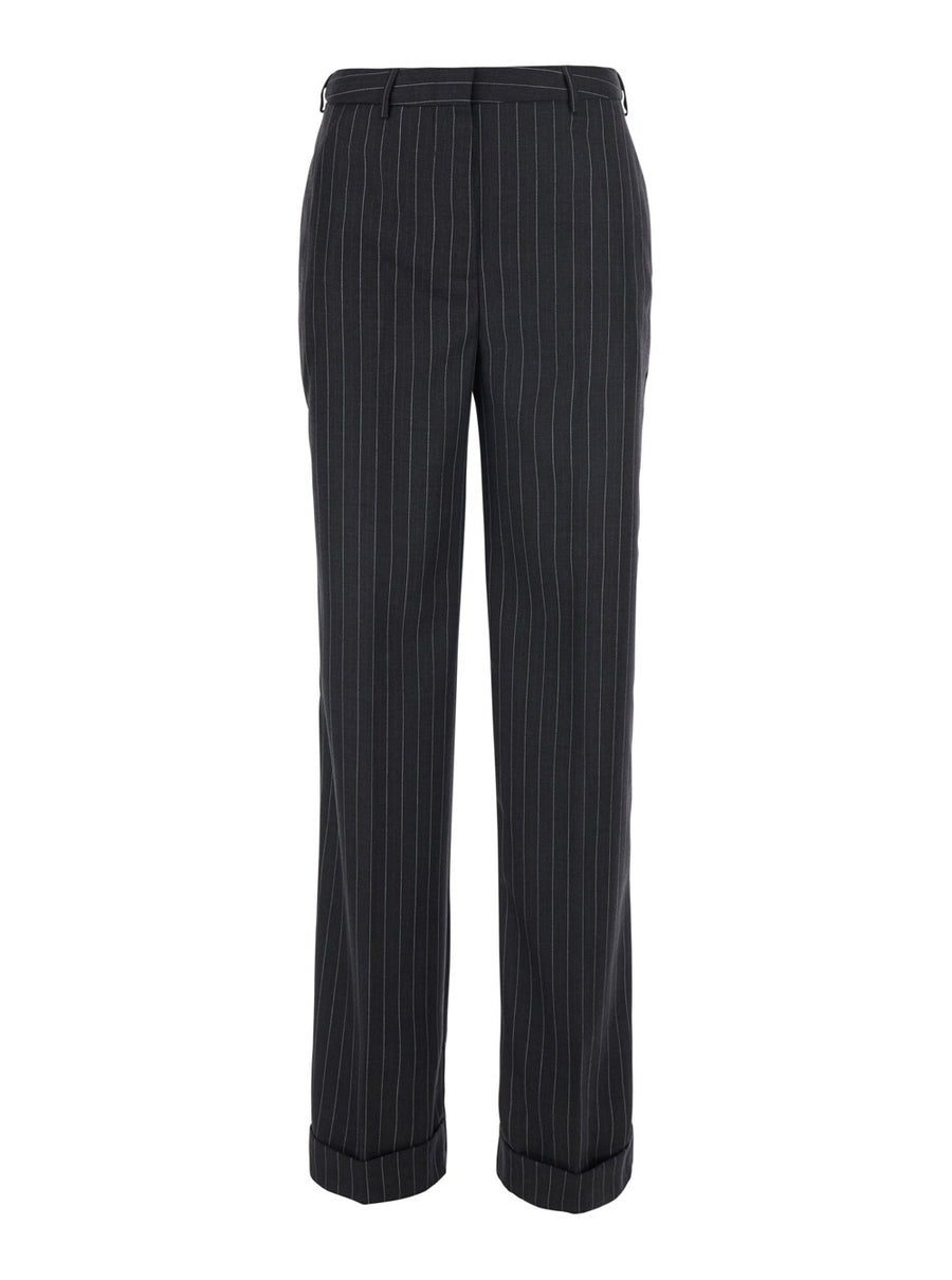Pants Lola Grey Wool-Blend Trousers