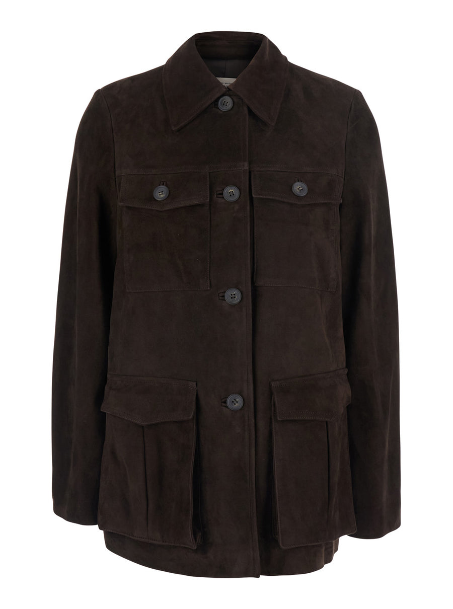 Jacket Penny Suede Brown Viscose And Polyester Coat