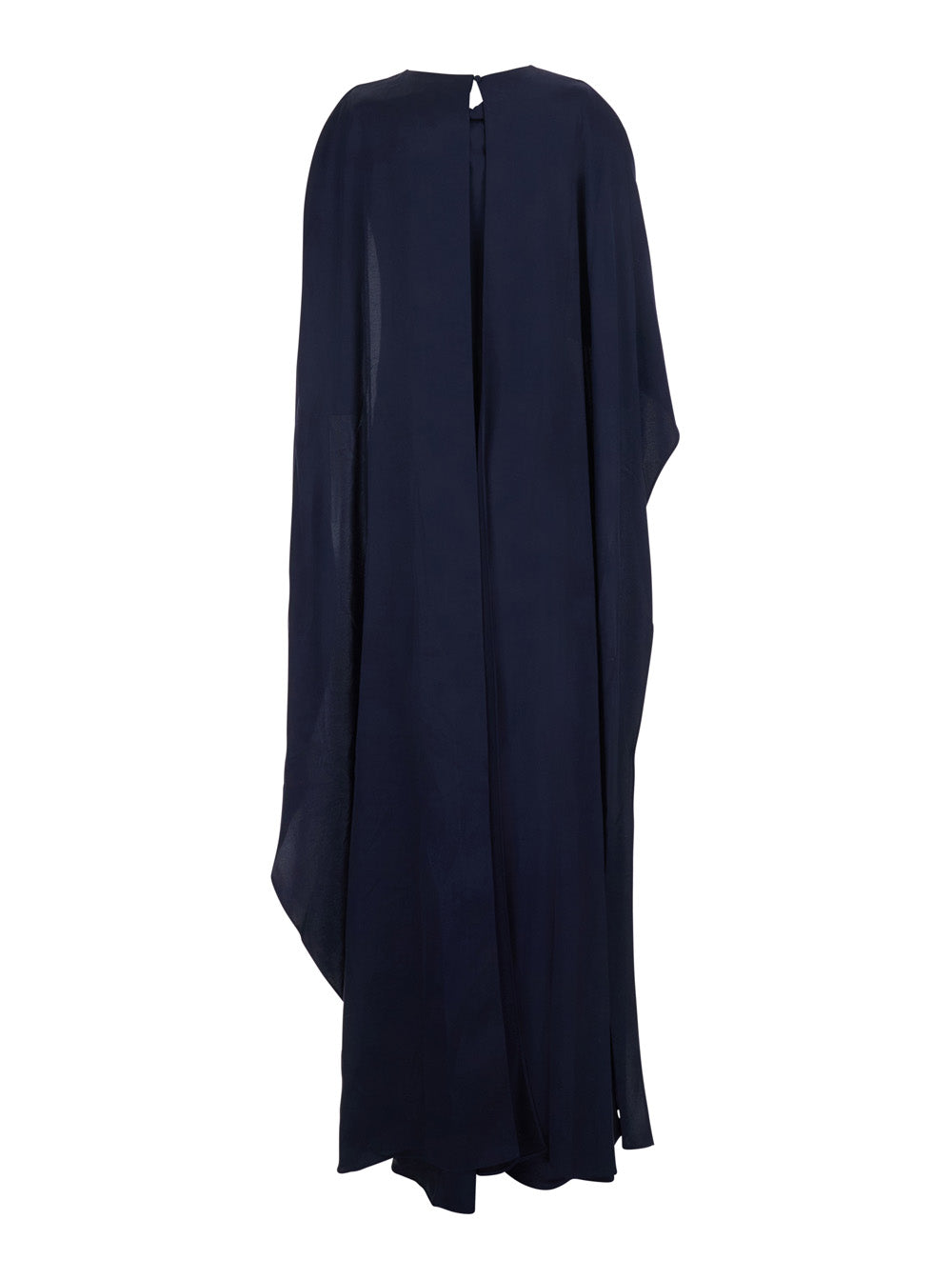 Long Dress Izel Cape Gown With Elegant Details Blue Tech Fabric For Women Blu
