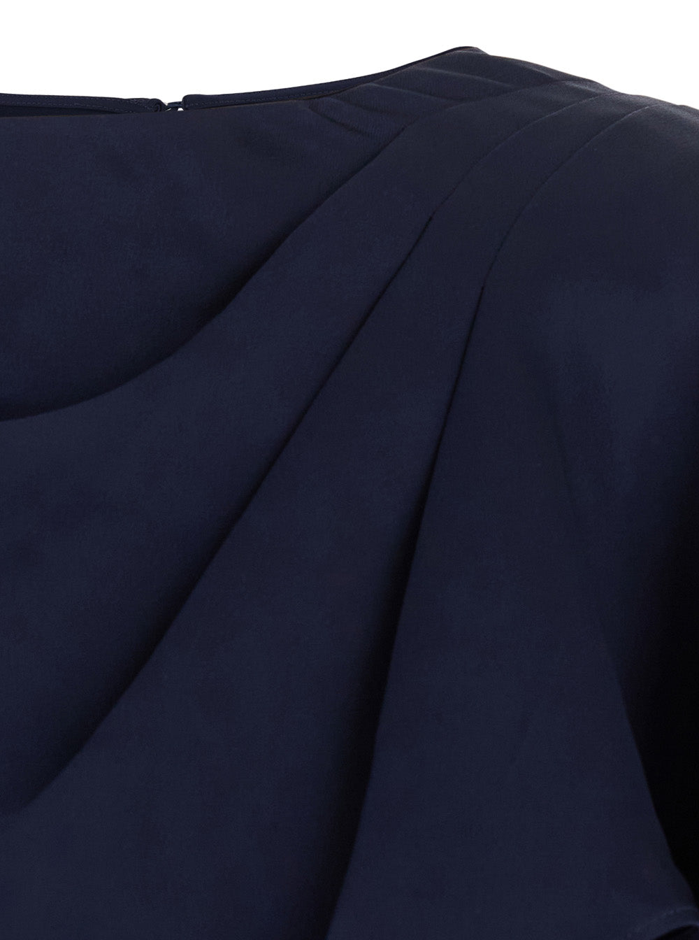Long Dress Izel Cape Gown With Elegant Details Blue Tech Fabric For Women Blu