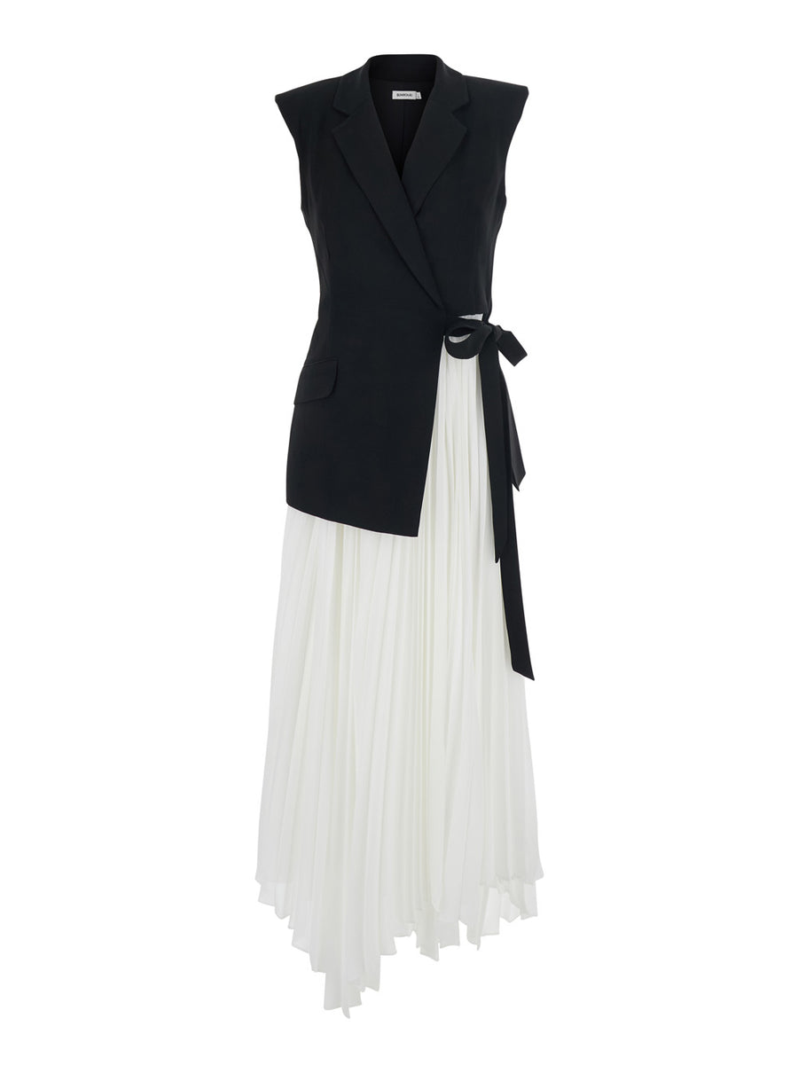 Long Dress Helena Combo Black Acetate