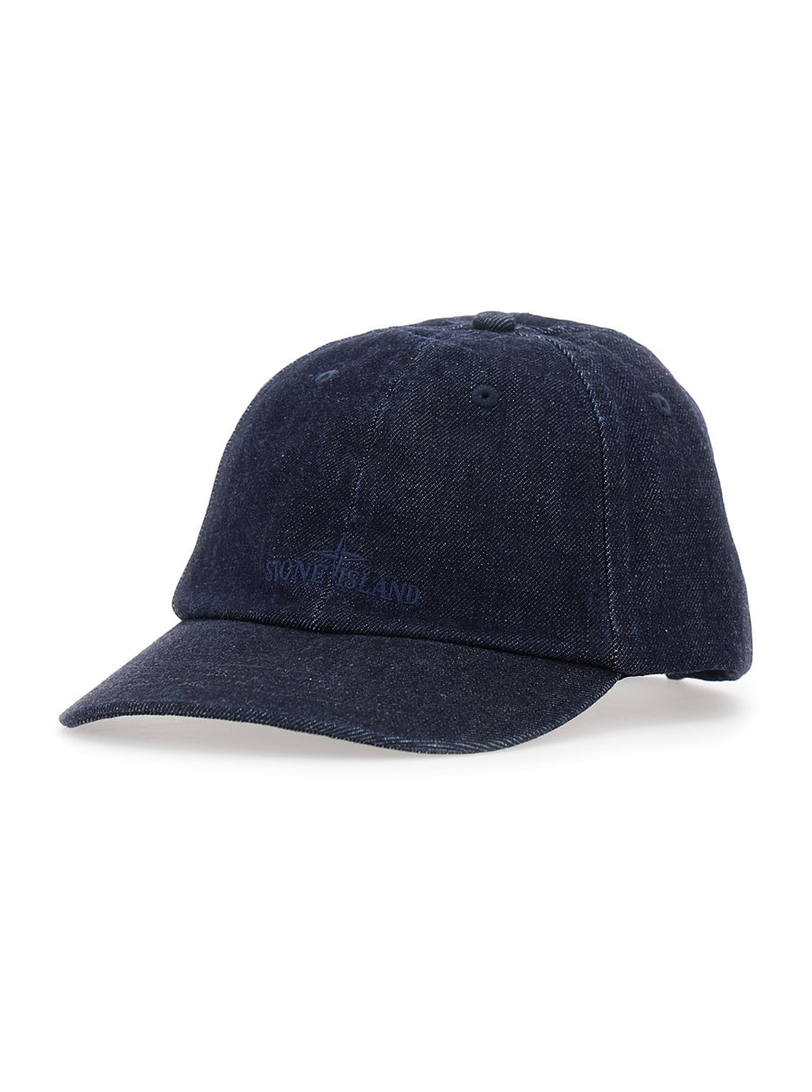 Baseball Cap Denim Blue Logo Cotton Hat