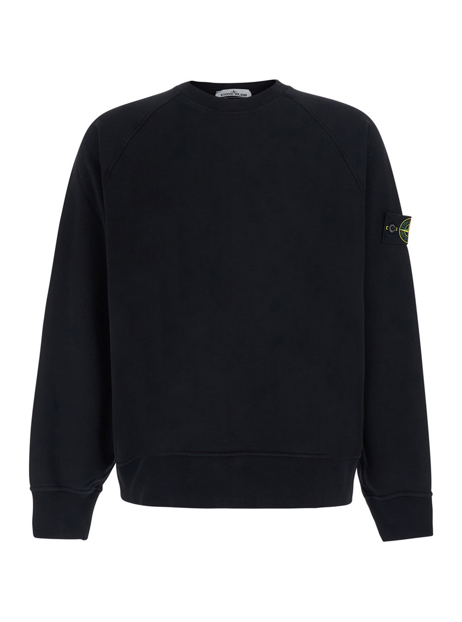 Crewneck Sweatshirt Black Cotton Sweatshirts
