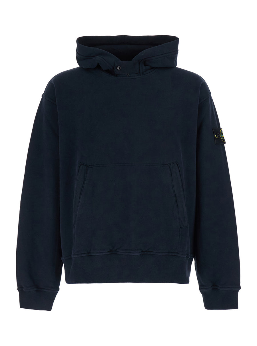 Hooded Sweatshirt Blue Cotton Sweatshirts
