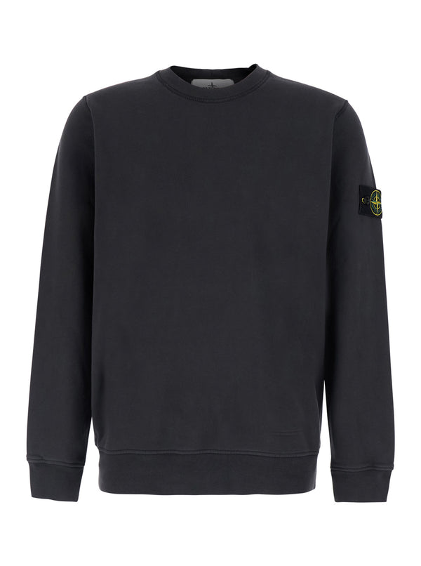 Crewneck Sweatshirt Grey Cotton Sweatshirts