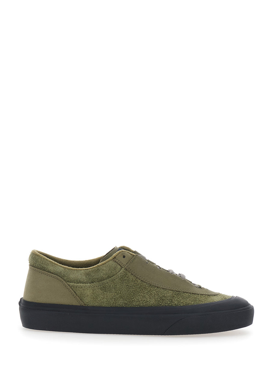 Low-Top Sneakers Green Suede Calf Leather Trainers