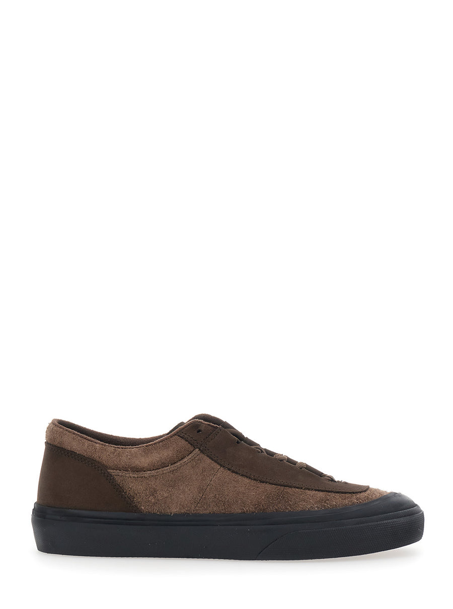 Low-Top Suede Sneakers Blue Calf Leather Trainers