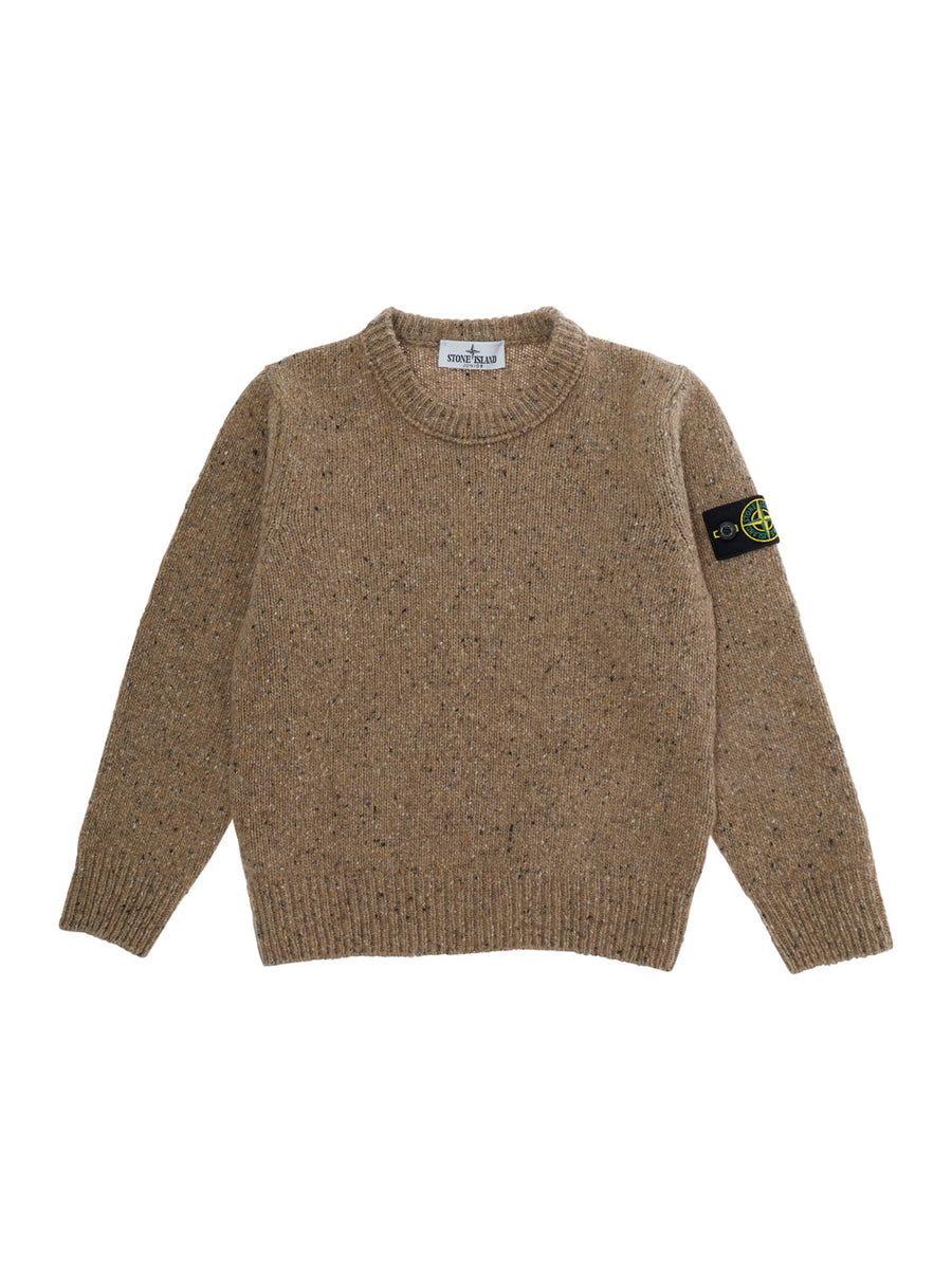Crewneck Wool Sweater Beige Tops