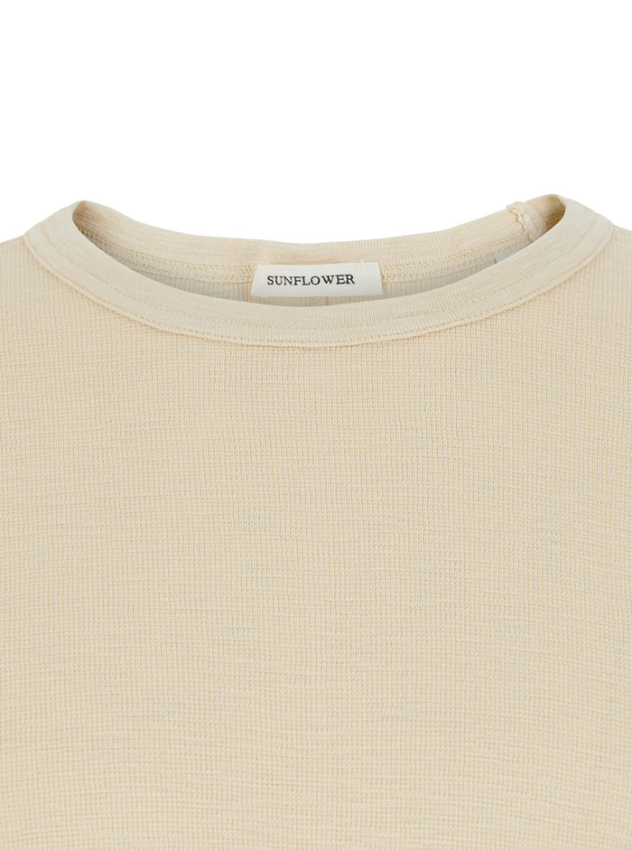 Waffle Tee Ls Is A Long-Sleeve Shirt With Round Neckline And Front Logo. Composition Cotton. Beige. Gender Woman. Jersey