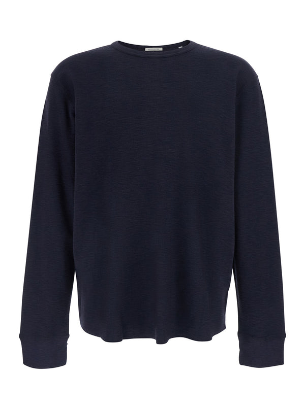Waffle T-Shirt Blue Cotton