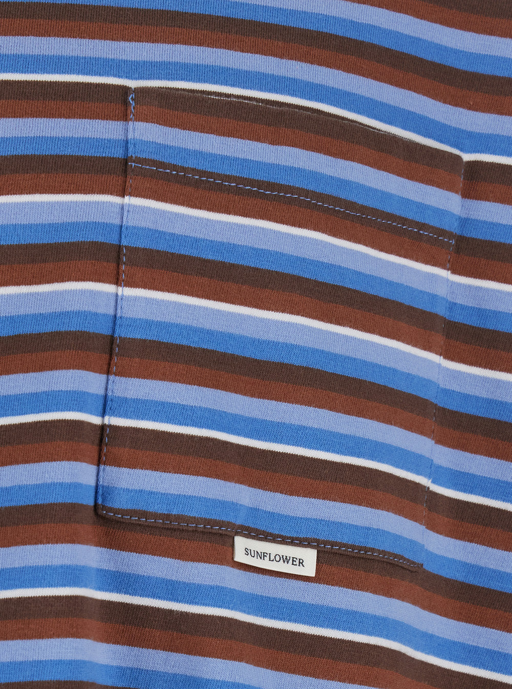 Long Sleeve T-Shirt With Pocket Blue Cotton Unisex Blu Jersey