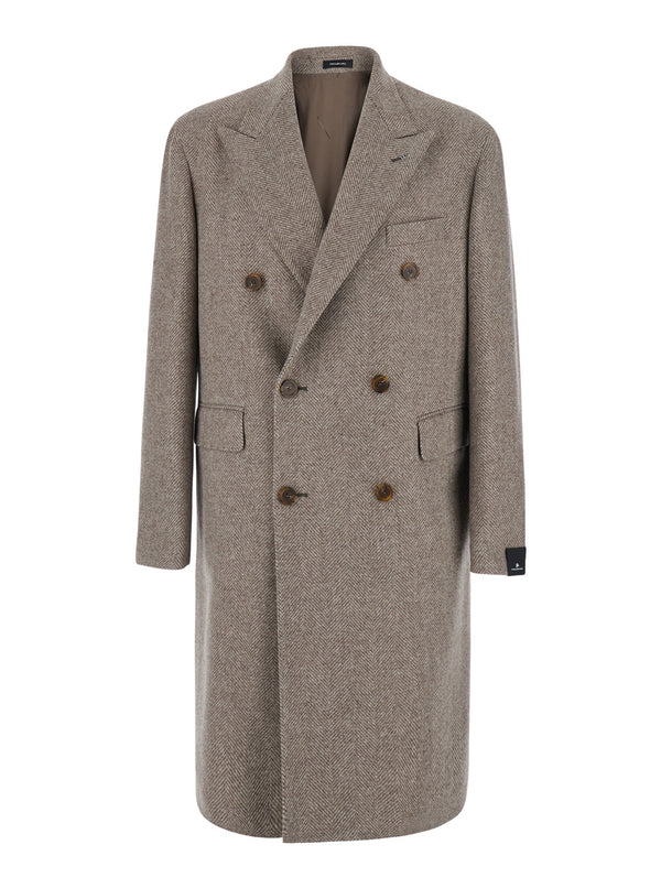 Double-Breasted Coat London Beige Wool-Cashmere Wool And Cashmere