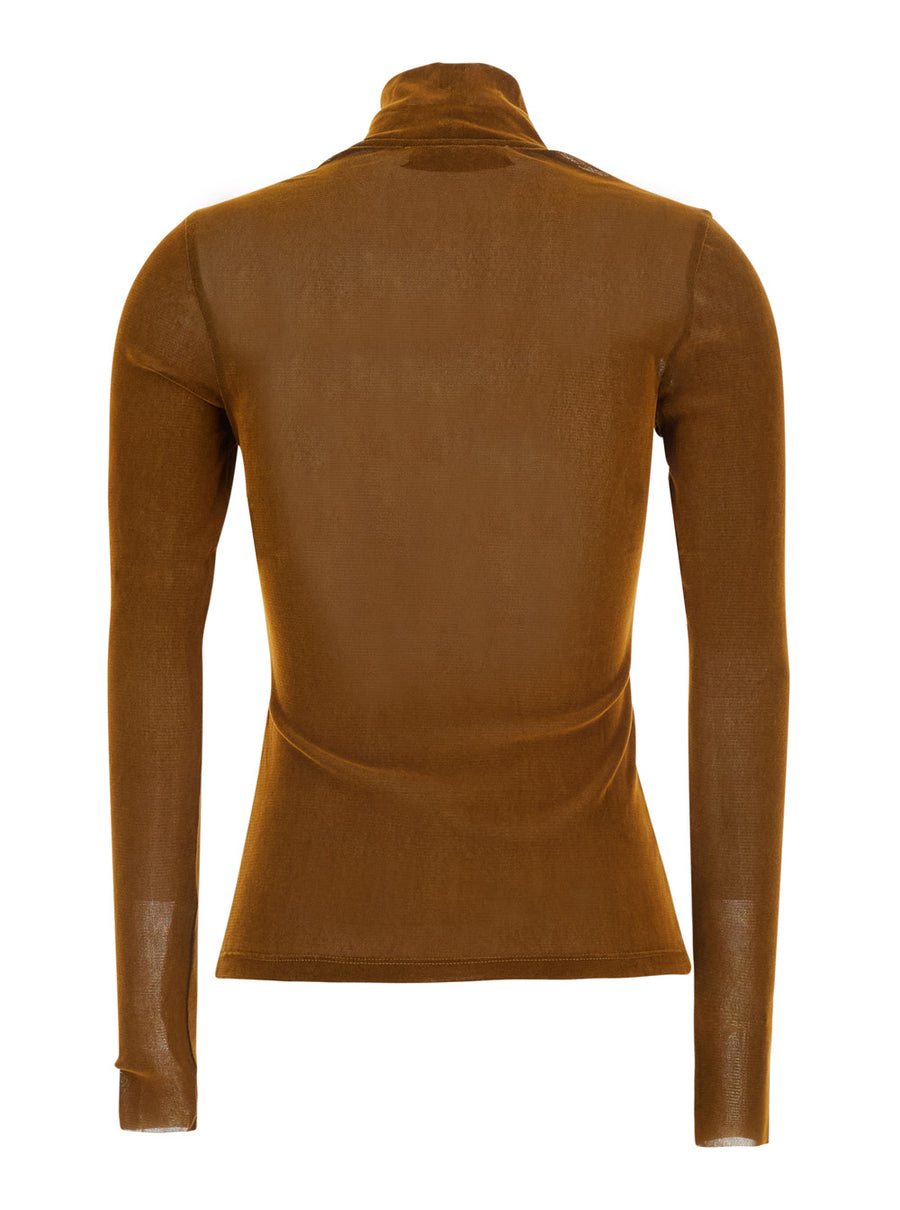 V-Neck Sweater Brown Polyamide Tops