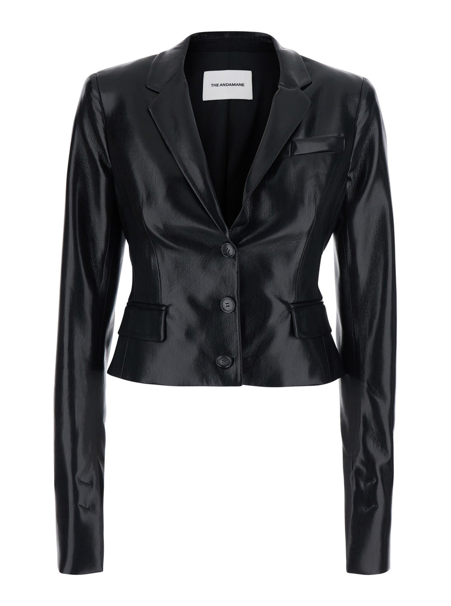 Blazer Zefira Fitted Black Polyester Blazers