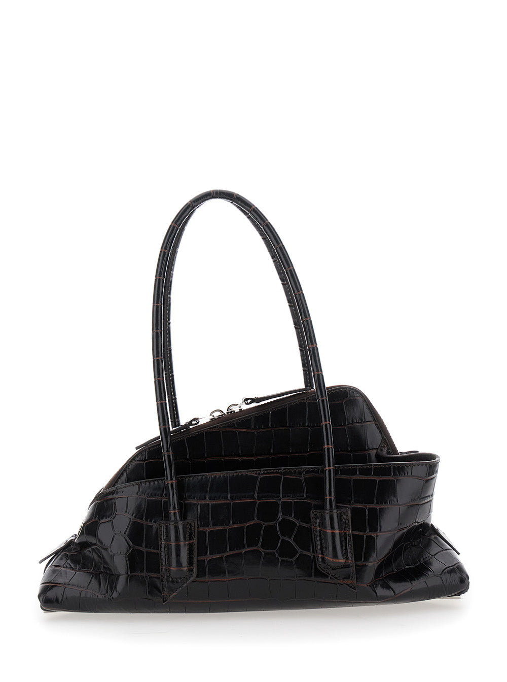 Shoulder Bag Passeggiata Small With Asymmetric Design And Two Top Handles Brown Leather For Women