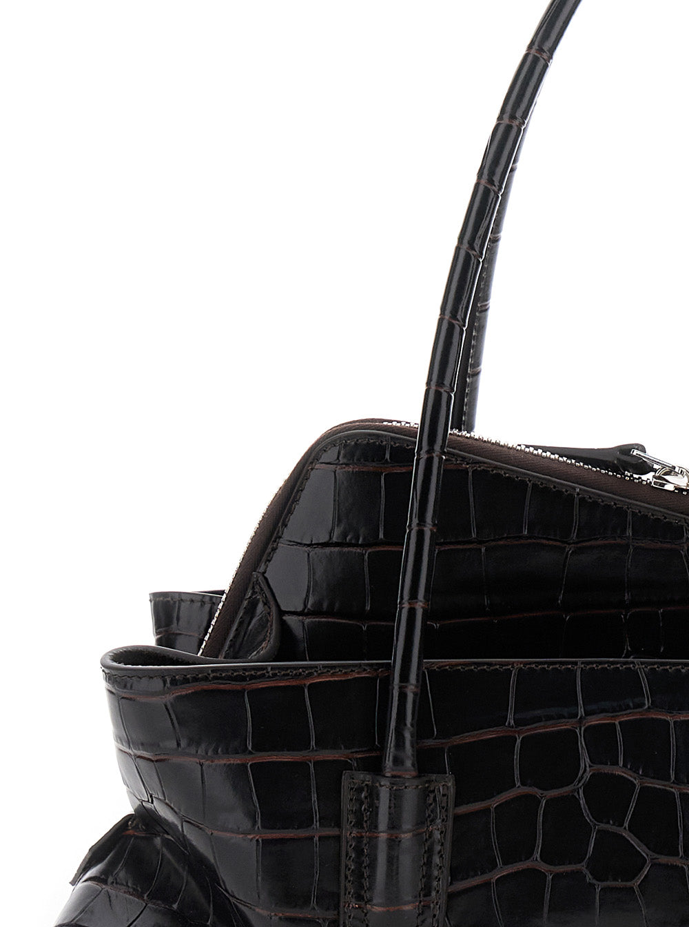 Shoulder Bag Passeggiata Small With Asymmetric Design And Two Top Handles Brown Leather For Women