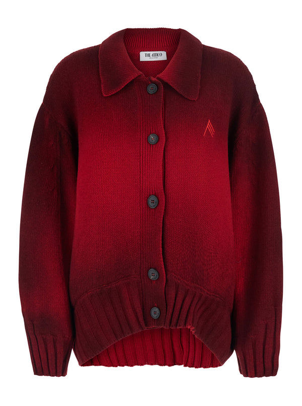 Cardigan Manray Red Wool And Cashmere Wool/cashmere Tops
