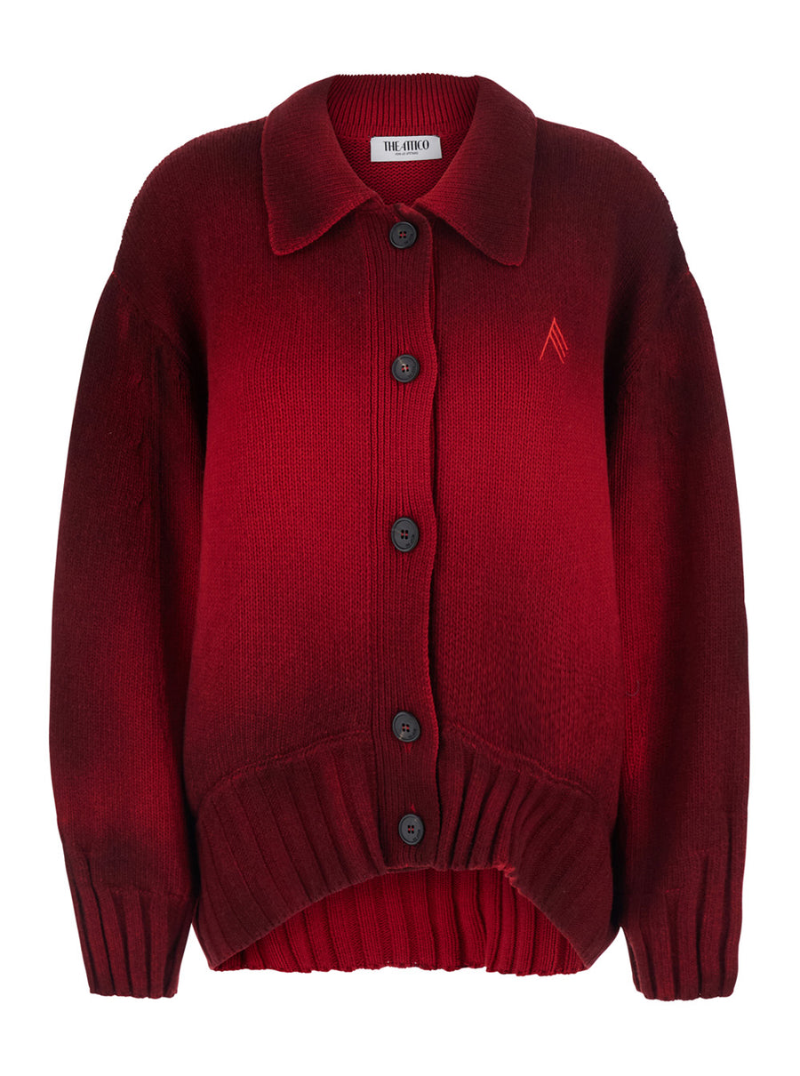 Cardigan Manray Red Wool And Cashmere Wool/cashmere Tops