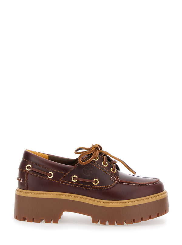 Loafers Brown Leather Platform