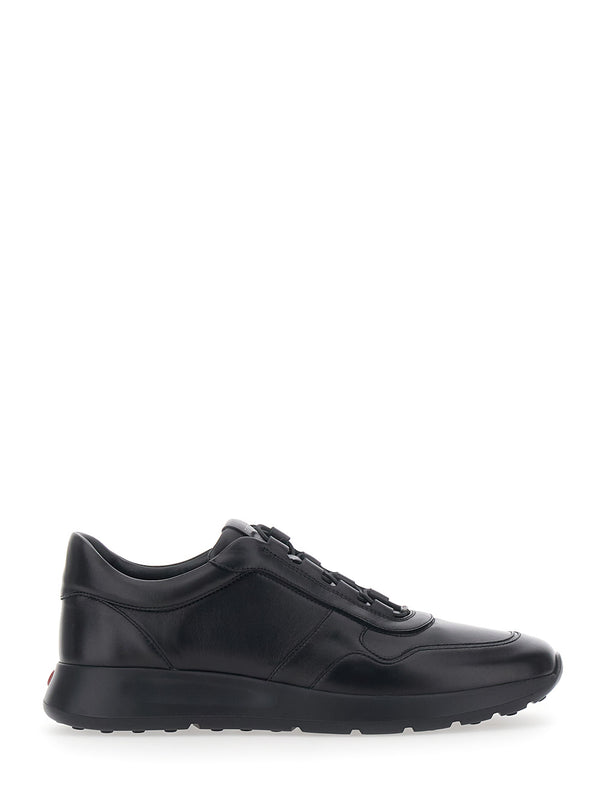 Low Top Sneakers Black Leather Sheep Trainers