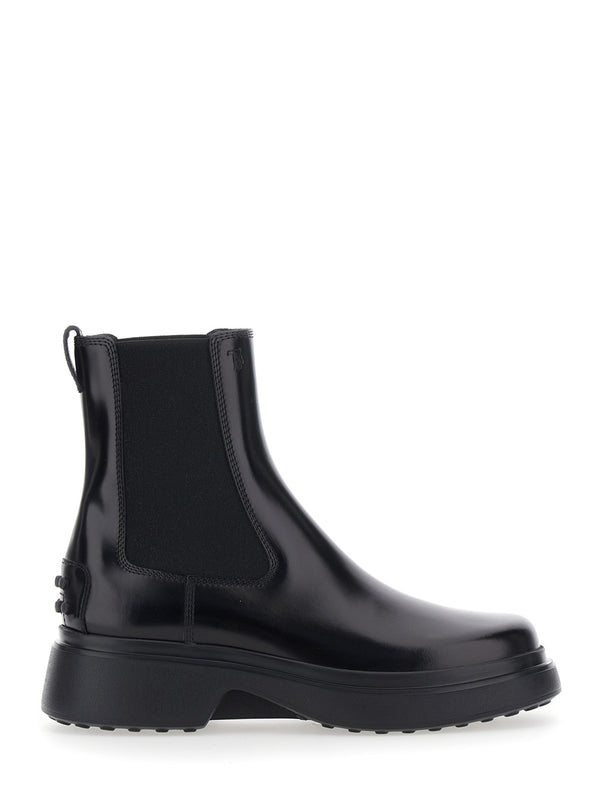 Ankle Boots Black Leather Blend Sheep