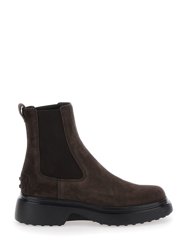Brown Leather Ankle Boots Sheep