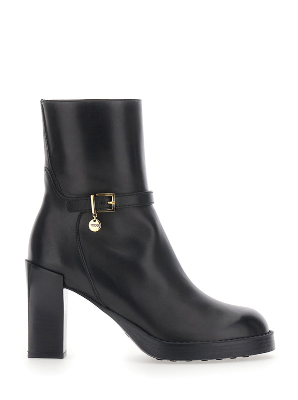 Ankle Boots Black Leather Sheep