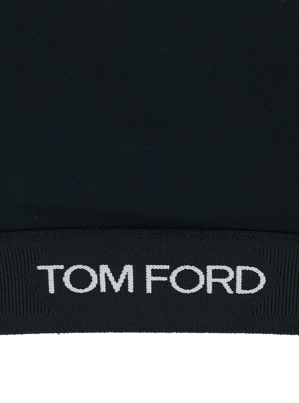 Black Contrast Logo Stretch Modal Bralette For Women Elastane Tops