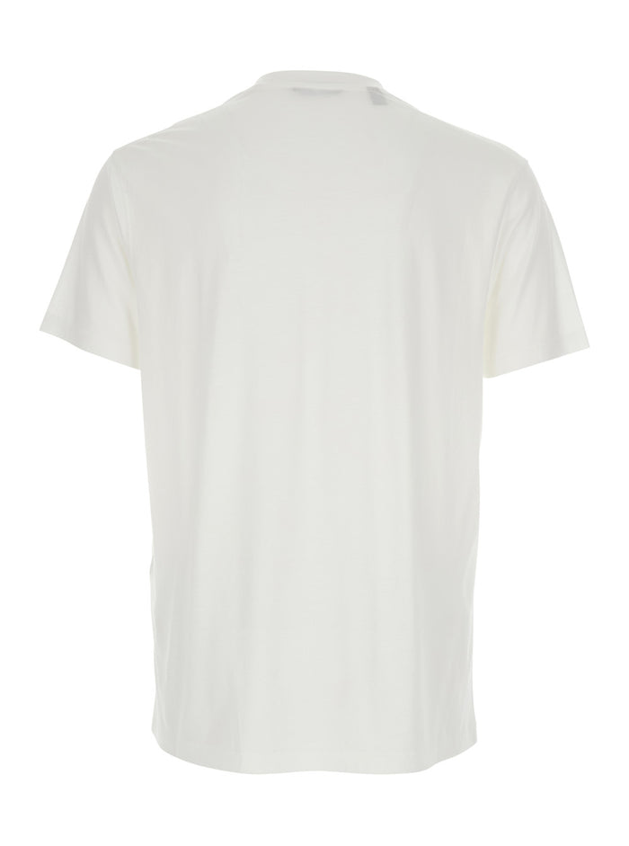 Crew Neck T-Shirt With Logo Embroidery On The Front Cotton Blend White Men Lyocell Tshirts And Polo Shirts