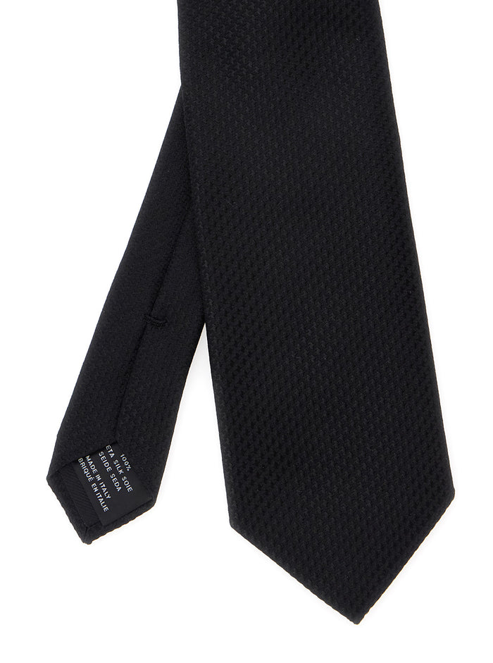 Cravatta Black Silk Papillon And Ties