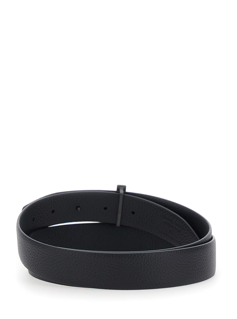 3cm Soft Grainy Leather Black Calf Belt