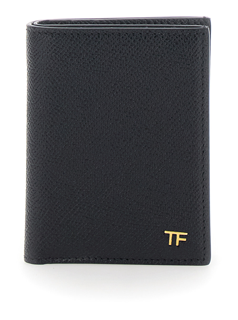 Card Older Tf Metal Black Calf Leather Products