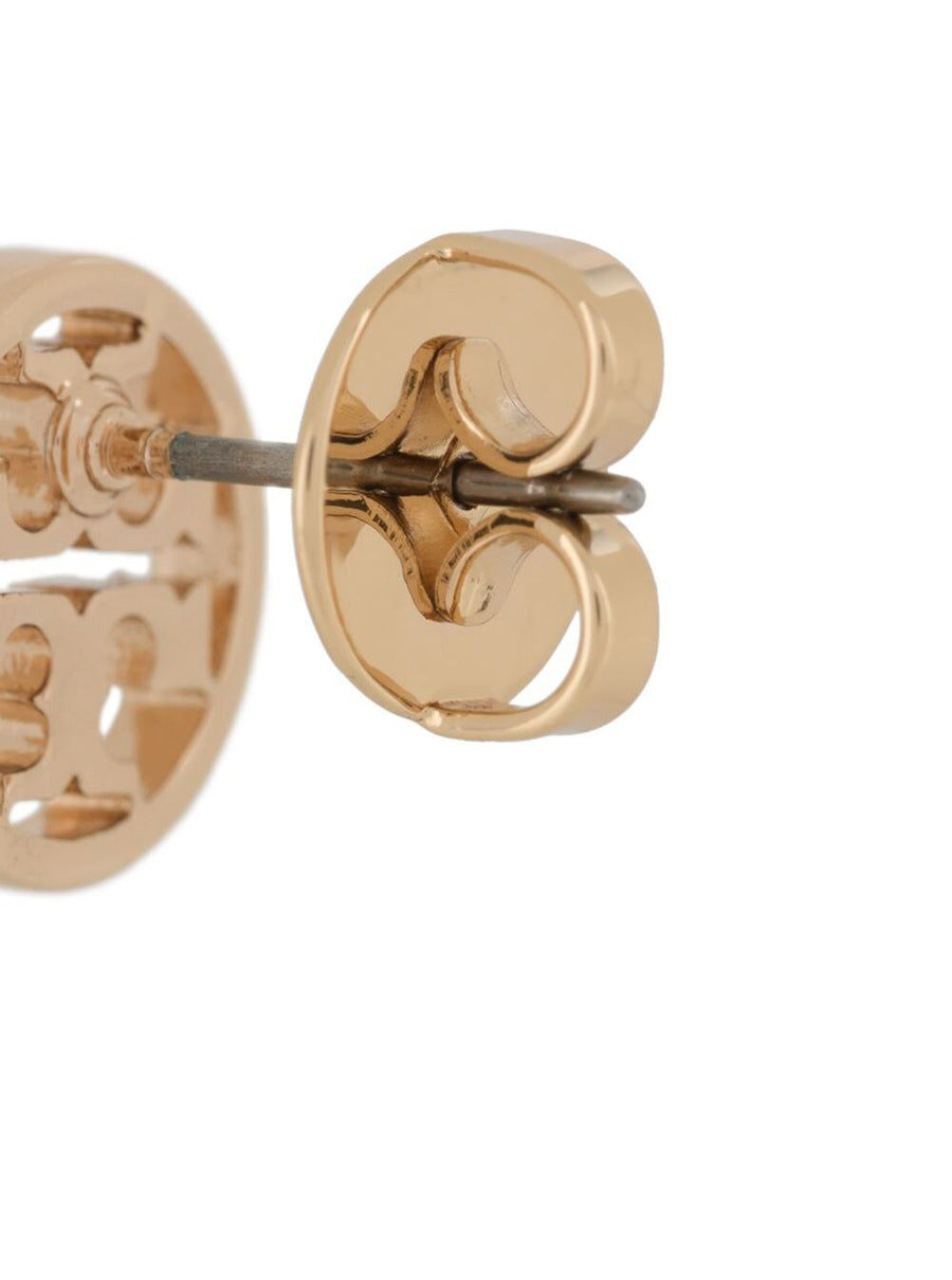 Earrings Brass Logo Gold Metallic