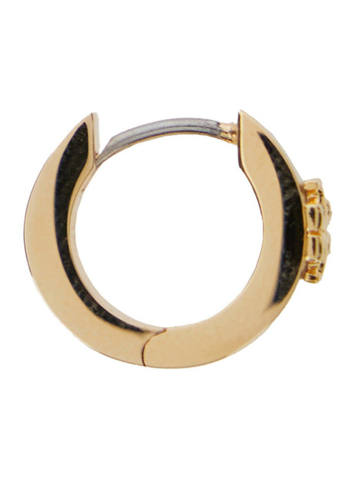 Earrings Kira With Double T Motif Brass And White Metal For Women Metallic Enamel Cubic Zirconia